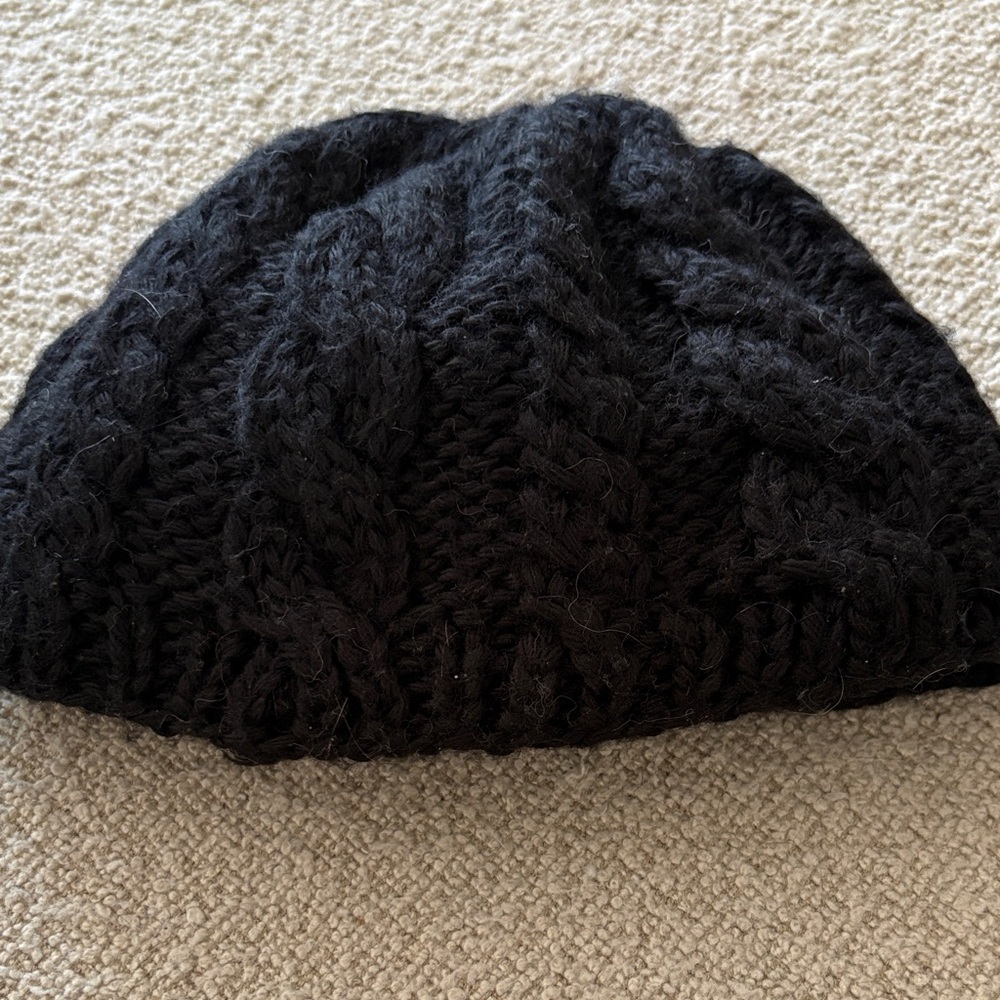 The North Face Black Knit Hat Fleece lined